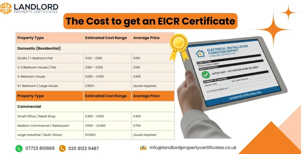 cost to get an eicr certificate