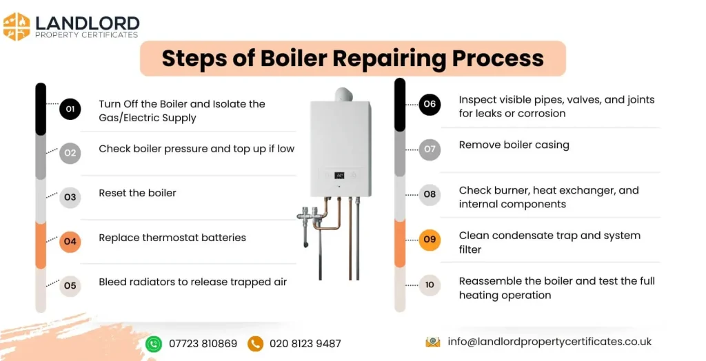 boiler repair process steps