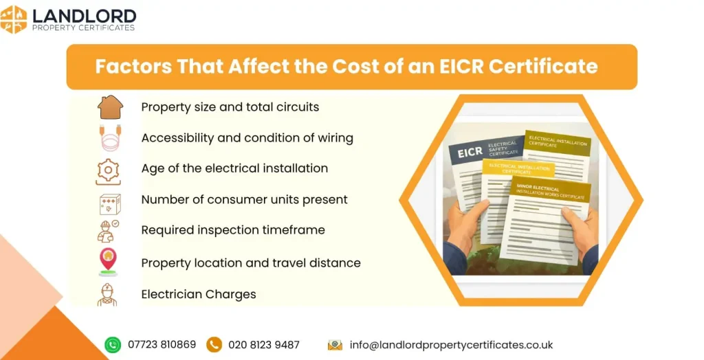factors affect the cost of an eicr certificate
