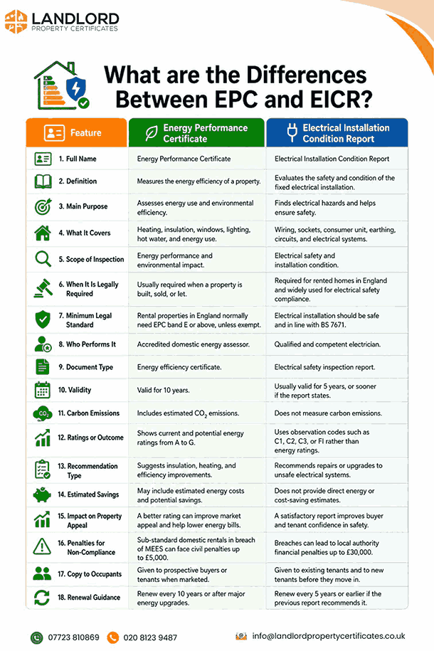 difference between epc and eicr