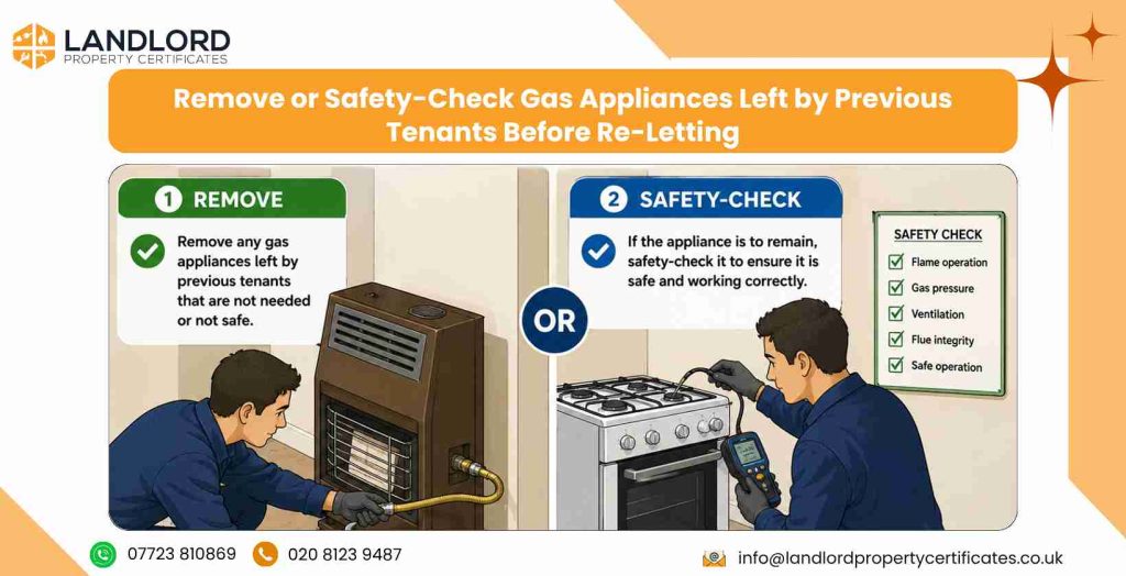 remove or safety check gas appliances left by previous tenants 16 11zon