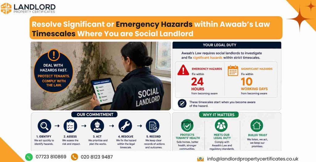 resolve significant or emergency hazards within Awaabs Law 20