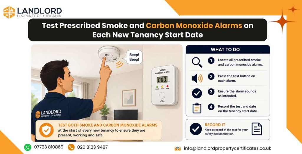 test prescribed smoke and carbon monoxide alarms